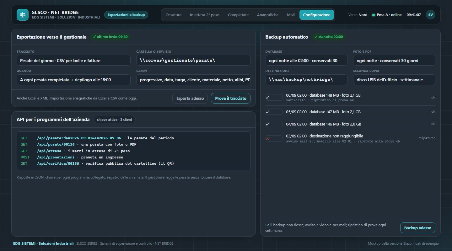 Esportazioni e backup